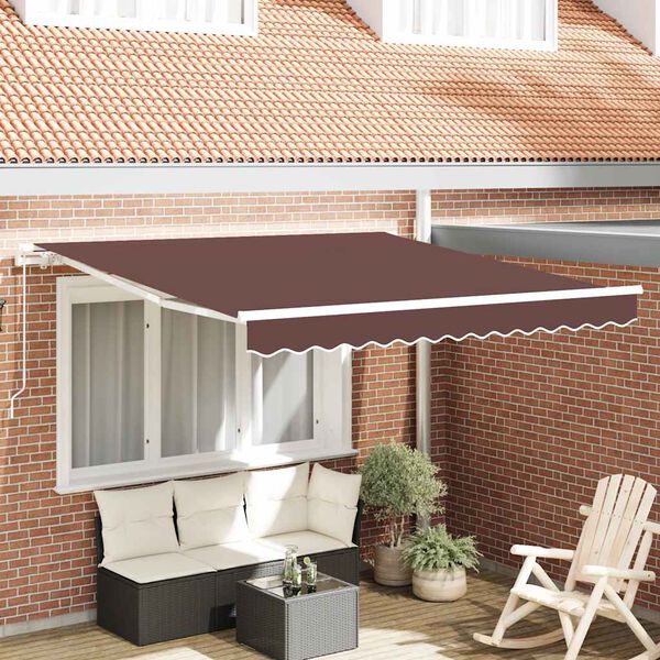 vidaXL Markis manuellt infällbar 300x250 cm brun