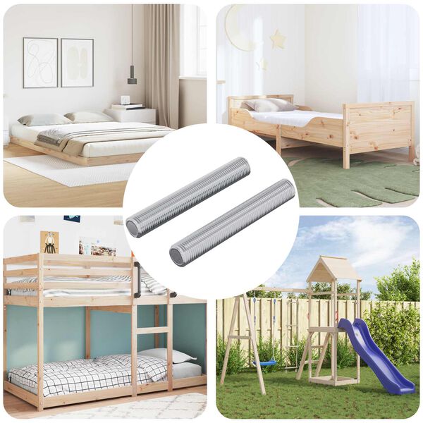 vidaXL G&auml;ngat R&ouml;r 2 pcs Silver 8 x 55 mm St&aring;l