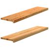 vidaXL Trappstegsmattor 2 pcs ljusbrun 110x25x2 cm massiv ek