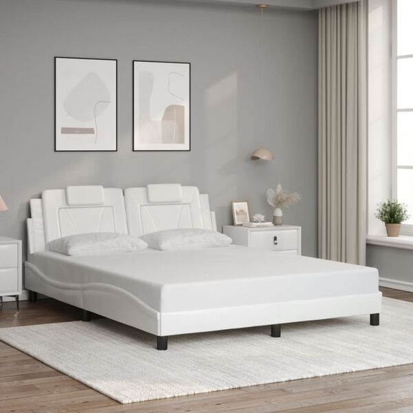 vidaXL Bed Frame "Viana" without Mattress White 160x200 cm Faux Leather