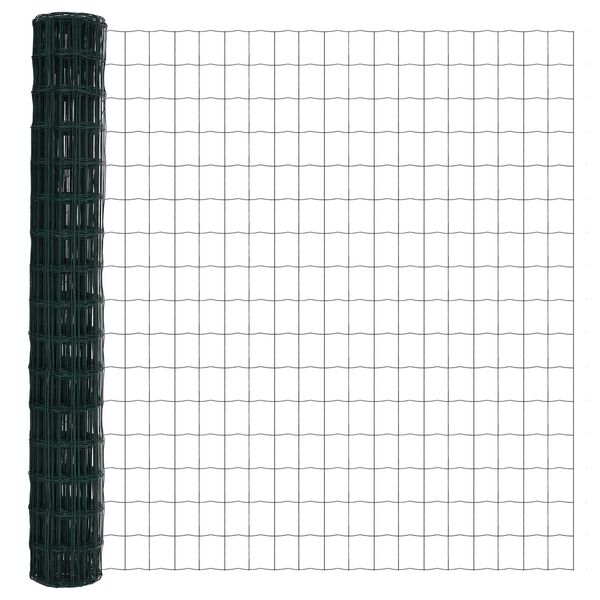 vidaXL Eurogärdsel Grön 1.6 x 10 m PVC-belagt järn