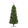 vidaXL Belyst plastgran med kulor 240 cm gr&ouml;n