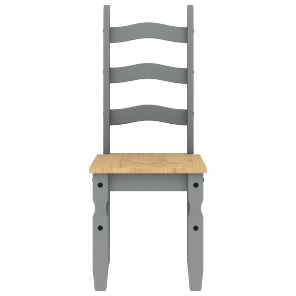 vidaXL Matstolar 2 st Corona grå 42x47x107 cm massiv furu