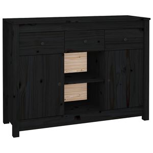 vidaXL Sk&auml;nk svart 100x35x74,5 cm massiv furu