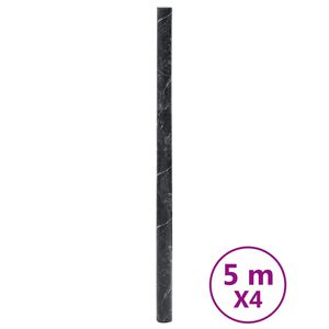 vidaXL M&ouml;beldekaler sj&auml;lvh&auml;ftande marmor svart 90x500 cm PVC