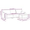 vidaXL 3-sitssoffa med fotpall cappuccino 180 cm konstl&auml;der