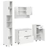 vidaXL Badrumsm&ouml;belset med l&aring;da med hylla 4 pcs H&ouml;gblanka vita