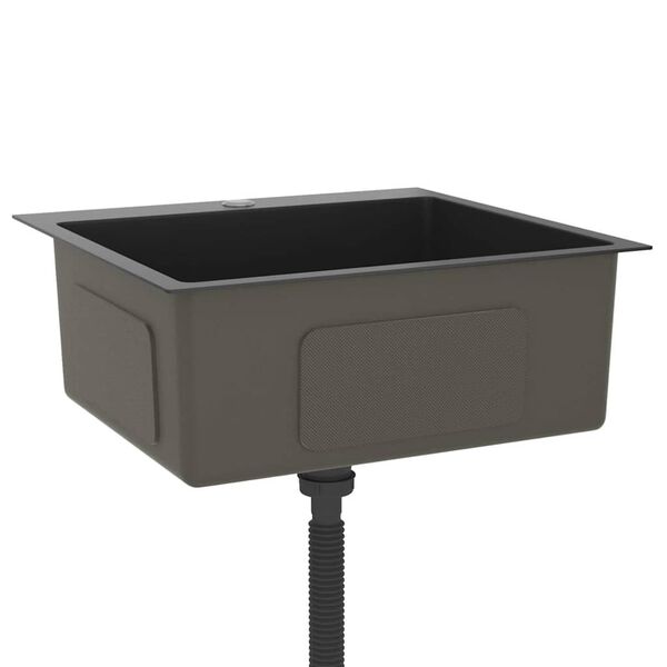 vidaXL Handgjord diskho svart rostfritt stål