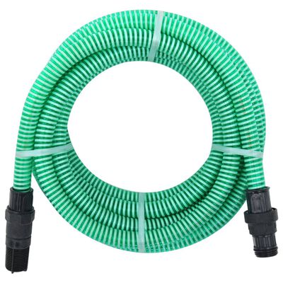 vidaXL Sugslang med kopplingar mässing grön 1" 7 m PVC