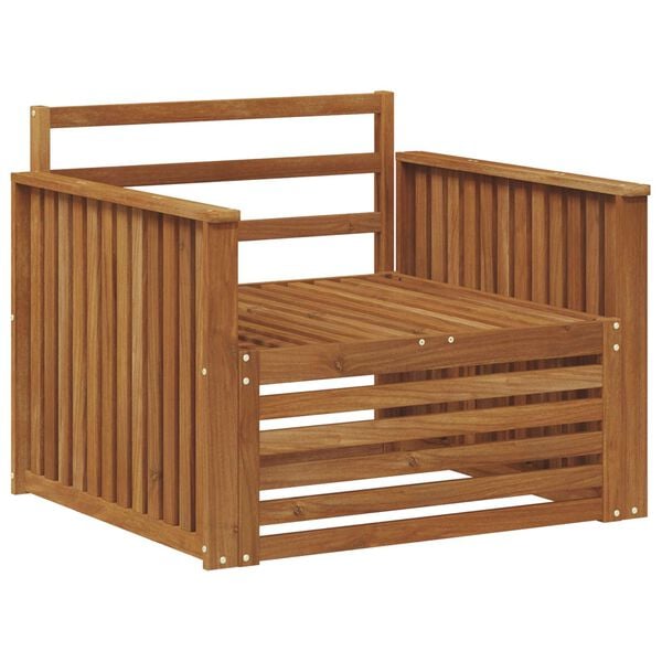 vidaXL 2 Stycke Sofa med armst&ouml;d Massivt Akaciatr&auml; Naturf&auml;rg