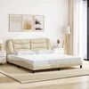 vidaXL Bed Frame without Mattress "Hvar" Cream 180x200 cm Fabric