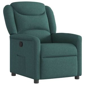vidaXL Reclinerf&aring;t&ouml;lj m&ouml;rkgr&ouml;n tyg