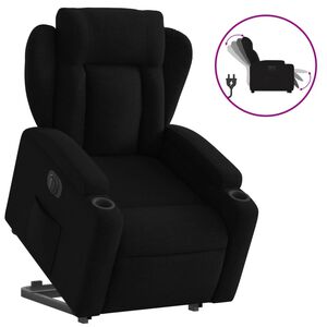 vidaXL Elektrisk reclinerf&aring;t&ouml;lj med uppresningshj&auml;lp svart tyg