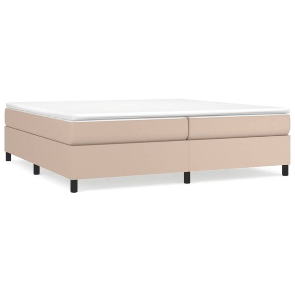 vidaXL Boxspring-s&auml;ngram cappuccino 200x200 cm konstl&auml;der