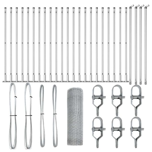 vidaXL St&auml;ngselstolpe Silver 50 x 1 m (13 mm n&auml;t) St&aring;l