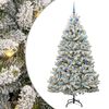 vidaXL Konstgjord julgran 210 cm 300 LED-lampor Varmvit PVC och st&aring;l