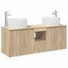 vidaXL Badrumssk&aring;psset 3 st Sonoma-ek 49,5 x 44,5 x 66 cm