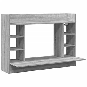 vidaXL V&auml;ggmonterat skrivbord gr&aring; sonoma 105x48x75 cm konstruerat tr&auml;