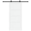 vidaXL Skjutd&ouml;rr 93 x 202 cm Konstruerat tr&auml; Vit och svart