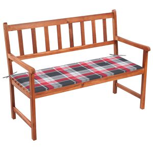 vidaXL Tr&auml;dg&aring;rdsb&auml;nk med dyna 120 cm massivt akaciatr&auml;