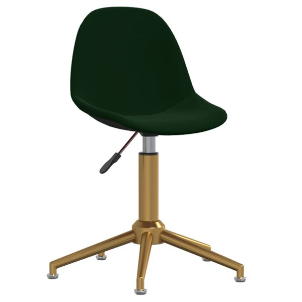 vidaXL Snurrbara matstolar 4 st m&ouml;rkgr&ouml;n sammet