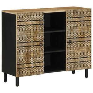vidaXL Sk&auml;nk 90x33,5x75 cm massivt grovt mangotr&auml;