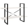 vidaXL Bokhylla 2 hyllplan vit 100x30x70 cm massiv furu