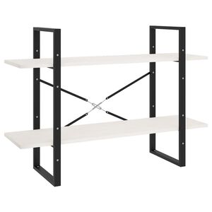 vidaXL Bokhylla 2 hyllplan vit 100x30x70 cm massiv furu