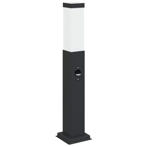 vidaXL Pollare med sensor 50 cm svart IP44