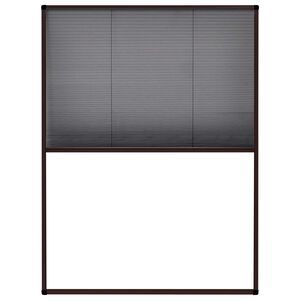 vidaXL Plisserat insektsn&auml;t f&ouml;r f&ouml;nster brun 60x80 cm aluminium