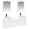 vidaXL Badrumssk&aring;psset 5 pcs Vit 50 x 14,5 x 70 cm Konstruerat tr&auml;