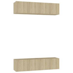vidaXL TV-sk&aring;p 4 st sonoma-ek 60x30x30 cm konstruerat tr&auml;