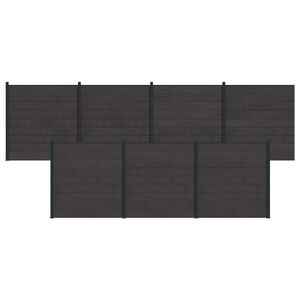 vidaXL St&auml;ngselpanel 7 pcs WPC och aluminium Svart