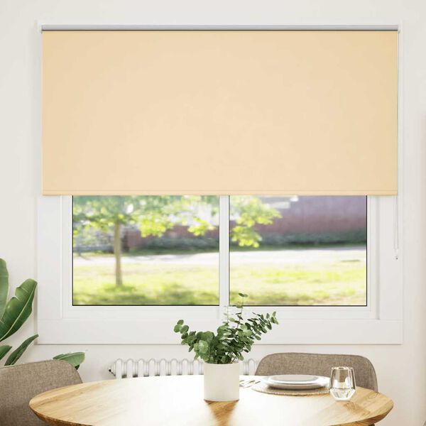 vidaXL Rullgardin m&ouml;rkl&auml;ggningsbeige 150x175 cm tyg bredd 146,6 cm