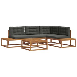 vidaXL Utomhussoffset 5 Stycke Naturlig och Antracit