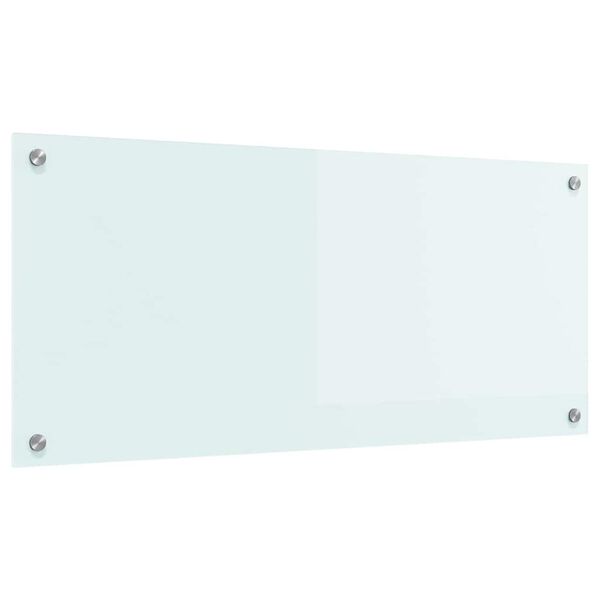 vidaXL Köksplånbak Vit 90 x 40 cm härdat glas