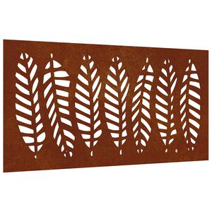 vidaXL V&auml;ggdekoration 105x55 cm rosttr&ouml;gt st&aring;l bladdesign