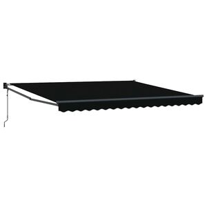 vidaXL Utdragbar markis Svart 400 &times; 300 cm Polyester och metall