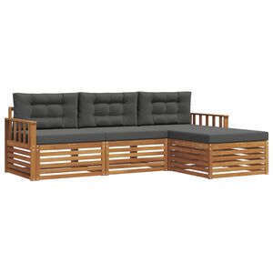 vidaXL Utomhussoffset Naturlig och Antracit 249,5 x 162,5 x 73 cm