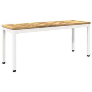 vidaXL Tr&auml;dg&aring;rdsb&auml;nk 108,5 x 35 x 45 cm Massivt Akaciatr&auml; Vit tv&auml;tt
