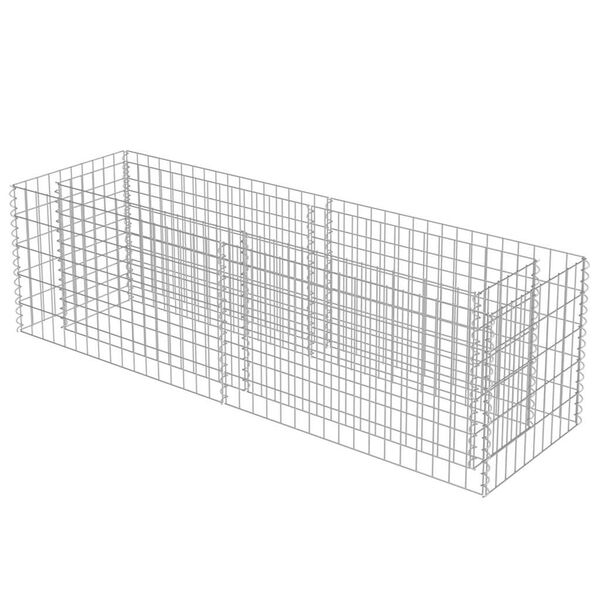 vidaXL Planteringsgabion upphöjd galvaniserat stål 180x50x50 cm