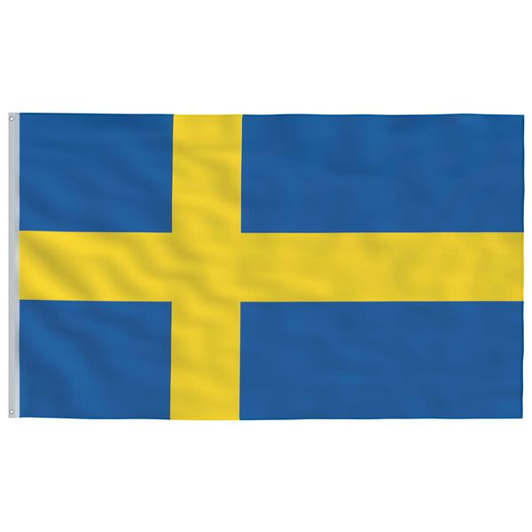 vidaXL Sveriges flagga med flaggst&aring;ng 6,08 m aluminium
