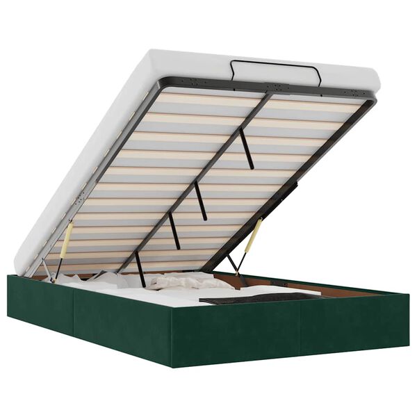 vidaXL Ottoman s&auml;ngram utan madrass m&ouml;rkgr&ouml;n 120x200 cm sammet