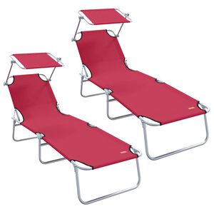 vidaXL Solstol 2 st Polyester R&ouml;d