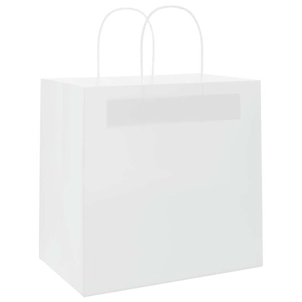 vidaXL Pappersp&aring;sar 250 st med handtag vit 26x17x25 cm