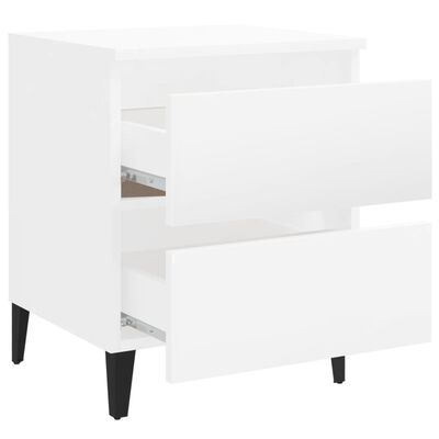 vidaXL Sängbord vit höglans 40x35x50 cm konstruerat trä