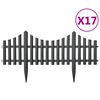 vidaXL Rabattkant 17 delar antracit 10 mm PP