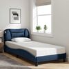 vidaXL Bed Frame without Mattress "Hvar" Blue 90x190 cm Fabric