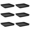vidaXL Fyrkantig Blomkruka 6 st Svart 25,5 x 25,5 x 2,5 cm Plast