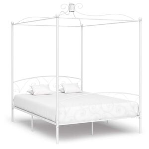 vidaXL S&auml;nghimmel utan madrass vit 160x200 cm metall